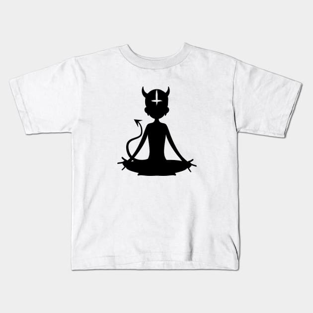 Satanic Yoga | Black Yogi | Wear Satan Kids T-Shirt by WearSatan